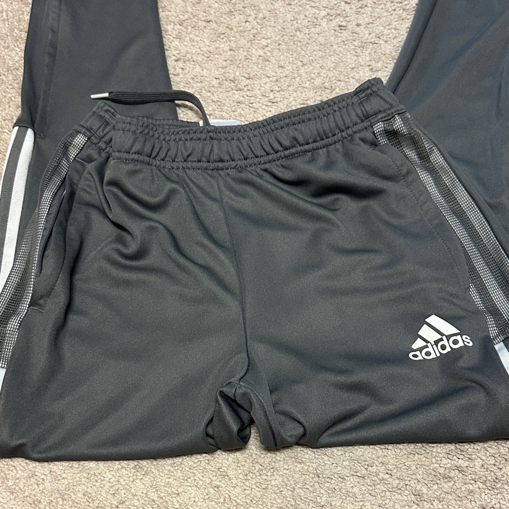 Adidas Kids Charcoal Joggers with Stripes - Picture 6 of 6